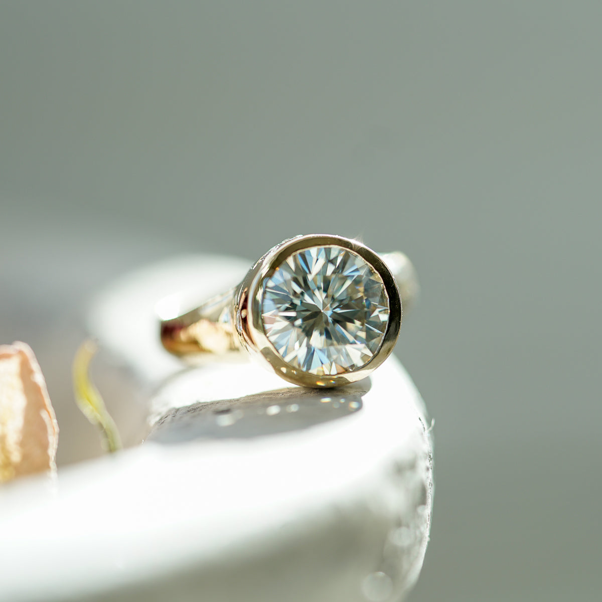Moissanite Solitaire Ring in gold