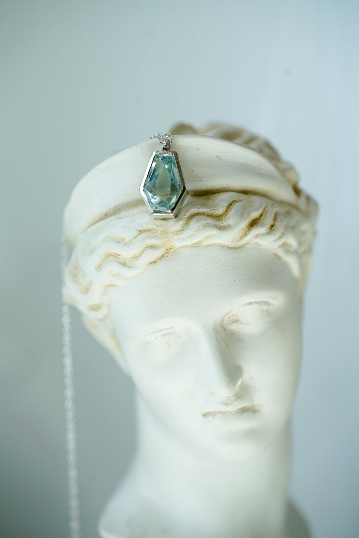 Aquamarine silver necklace