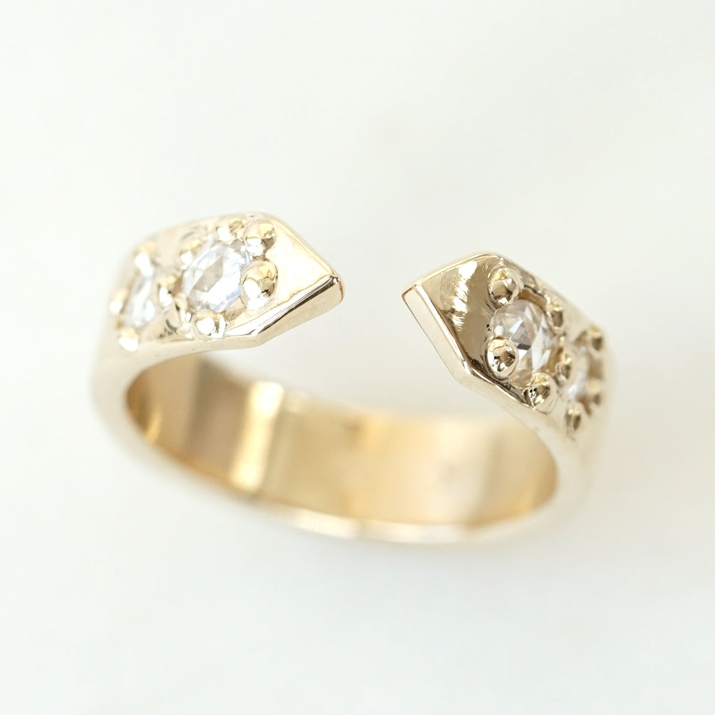 Open Band with Rose Cut white diamonds