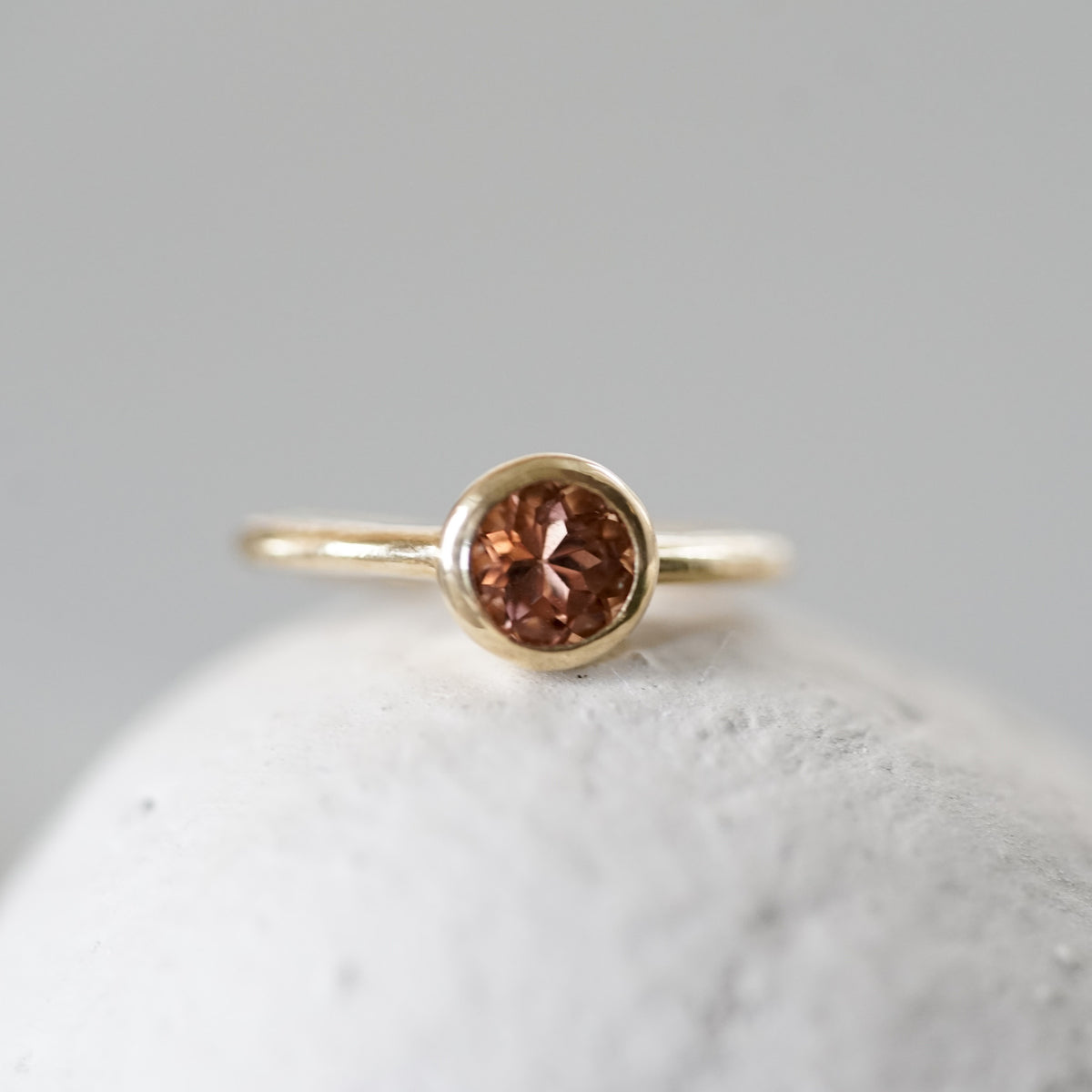 Pink tourmaline gold ear cuff