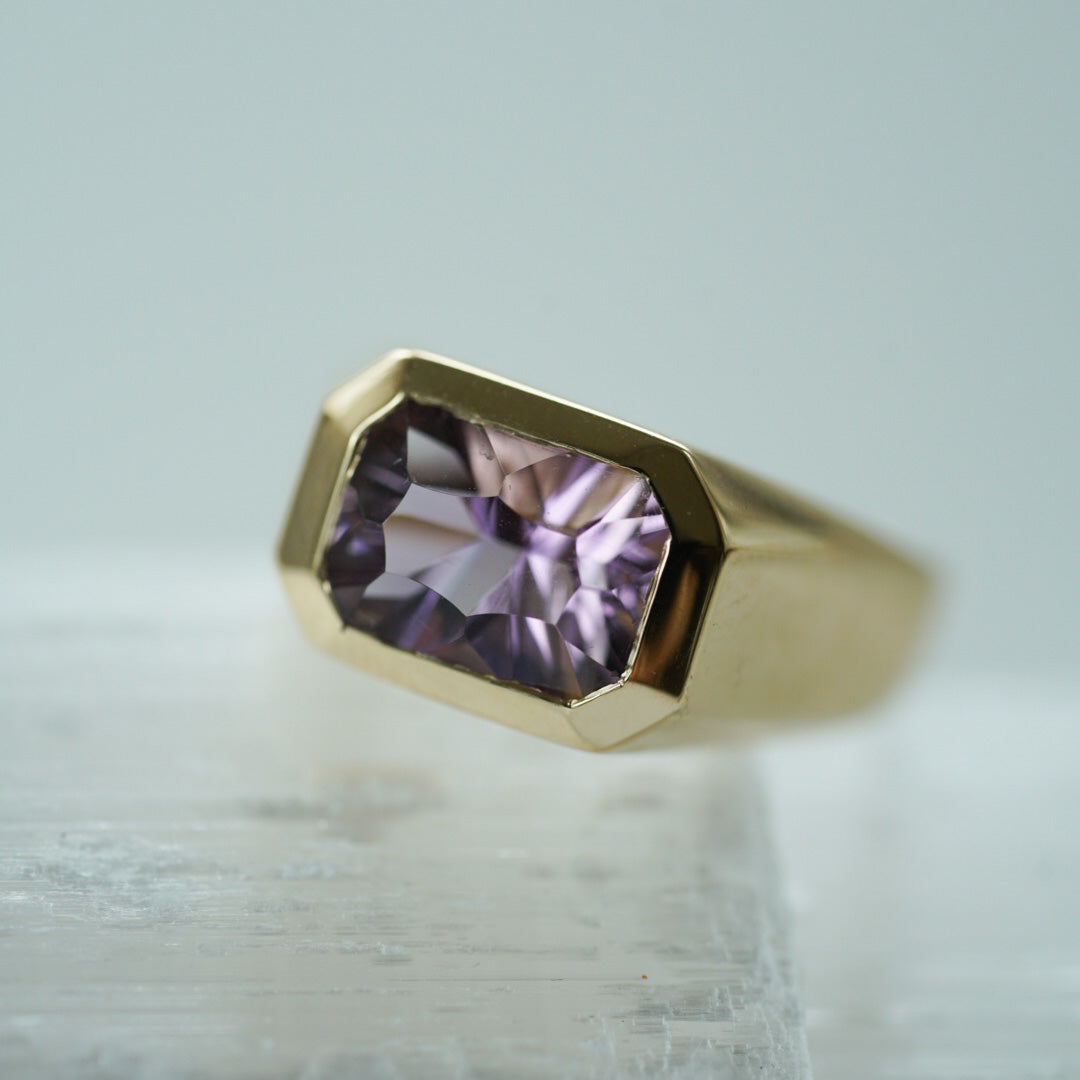 Ametrine Octagon Gold ring