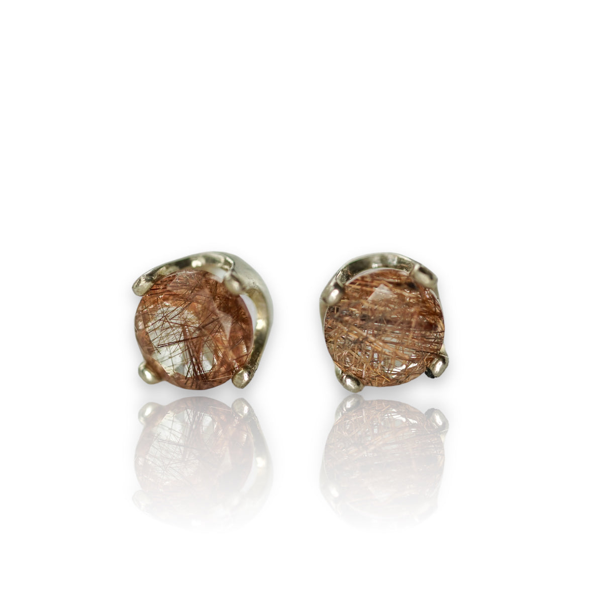 Rutilated Quartz small earrings in sterling silver