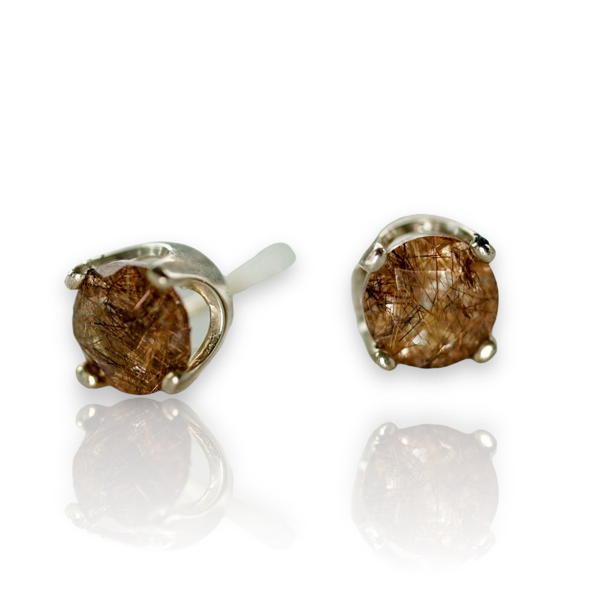 Rutilated Quartz small earrings in sterling silver