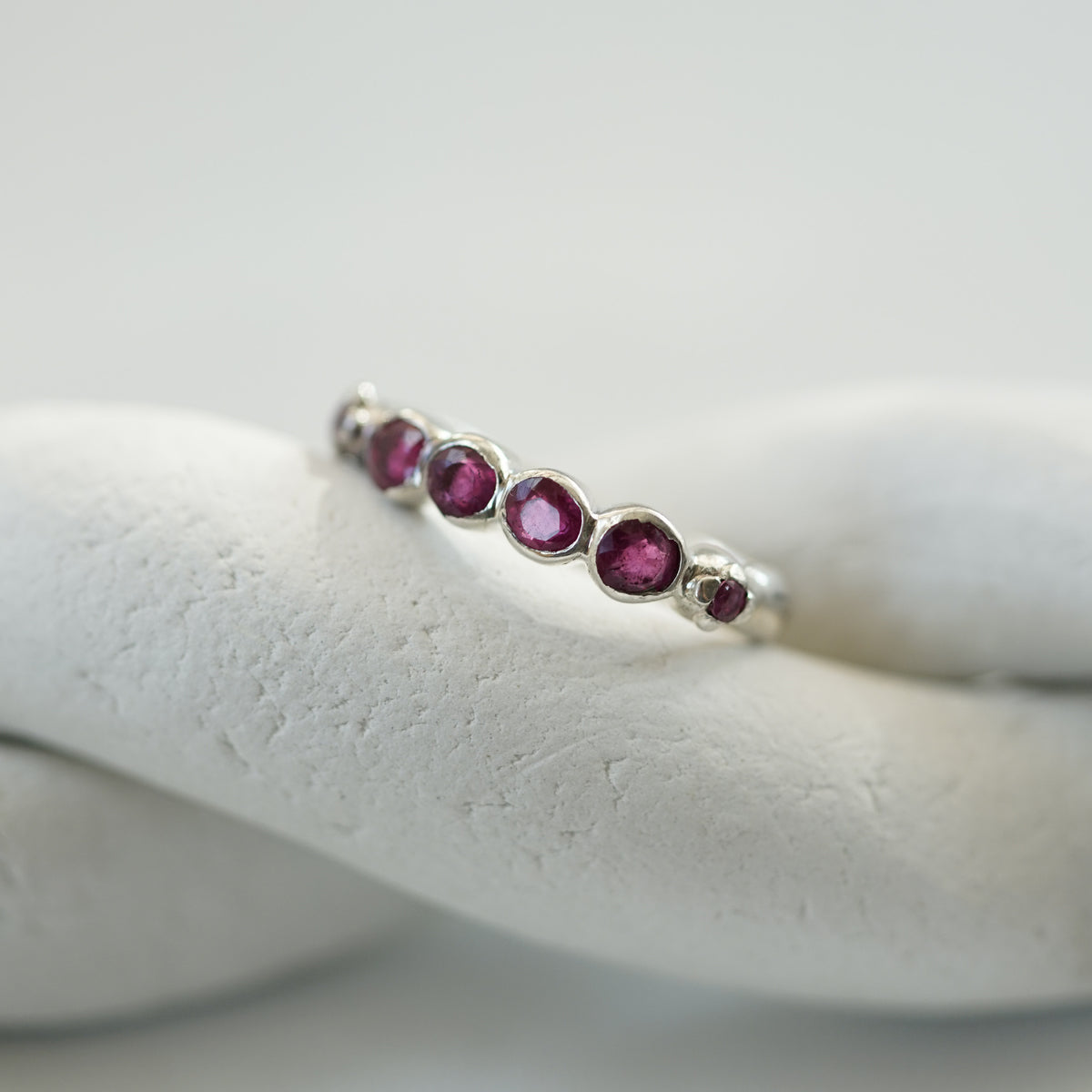 acfj silver ear cuff with rubies