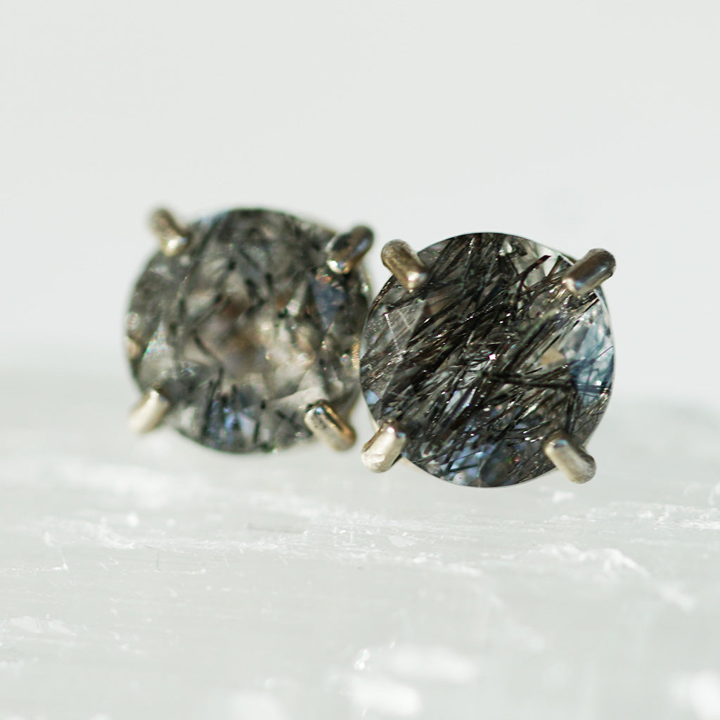 Black Tourmaline silver earrings
