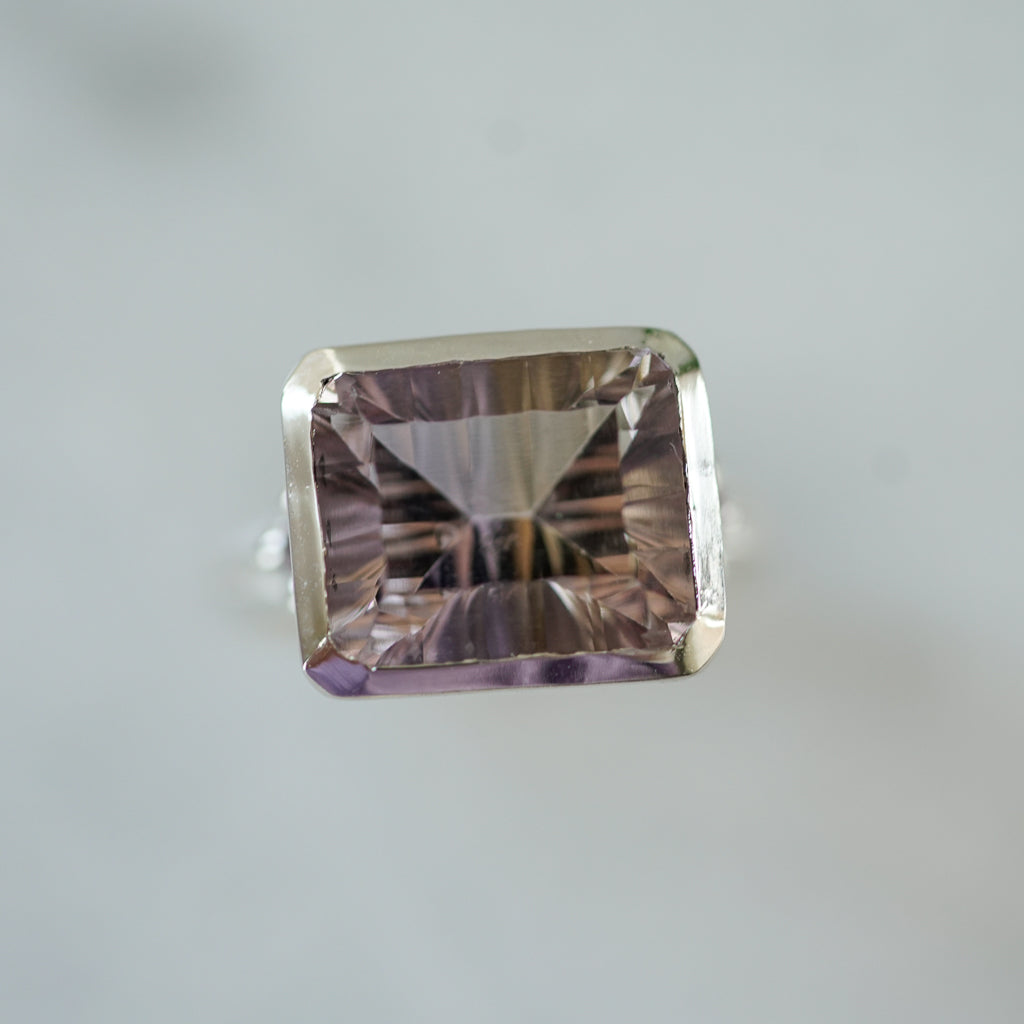 Ametrine Silver ring with amethysts