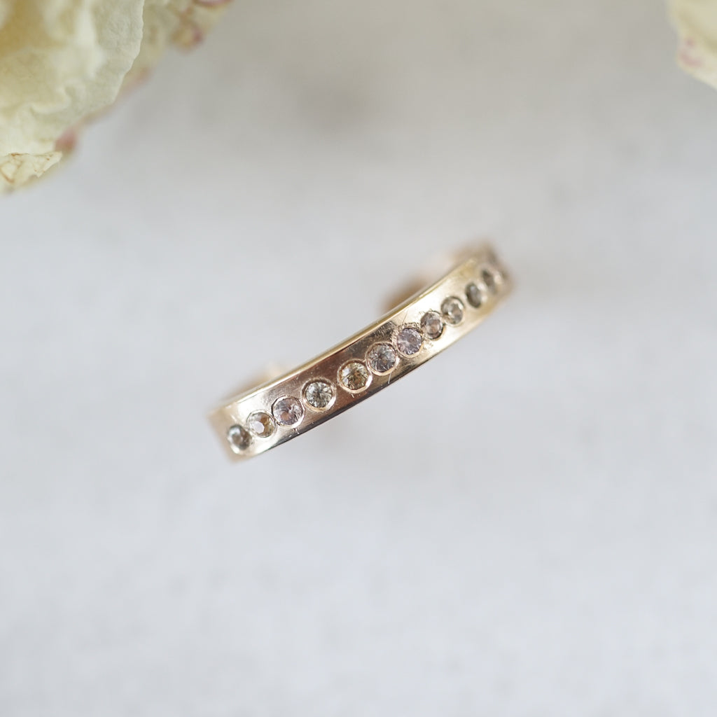 Flat Ear Cuff with sapphires in gold