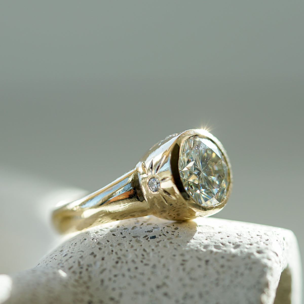 Moissanite Solitaire Ring in gold