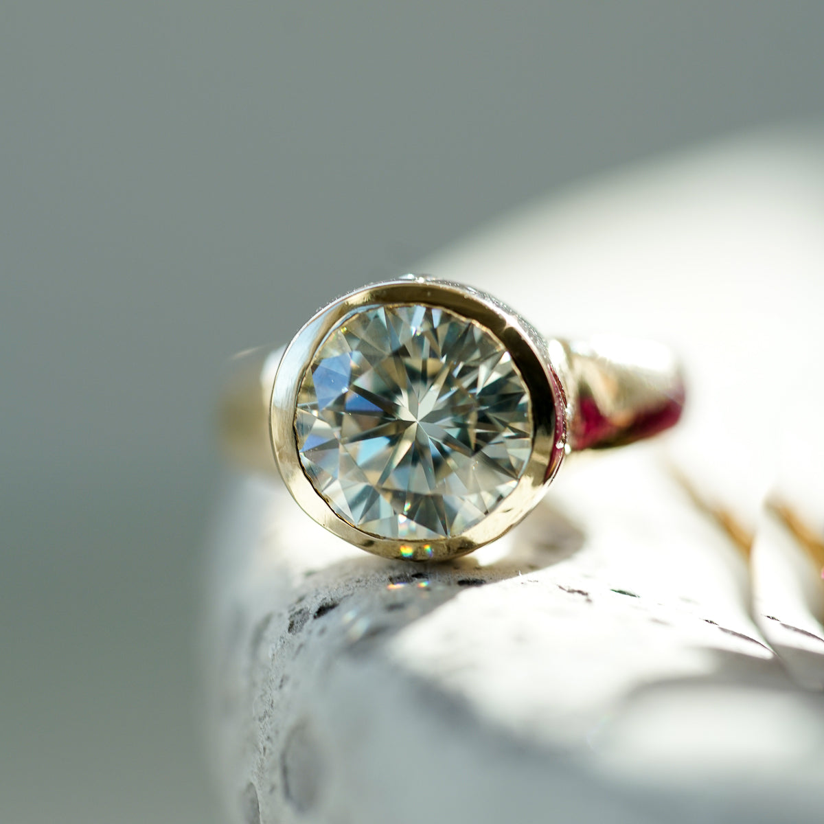 Moissanite Solitaire Ring in gold