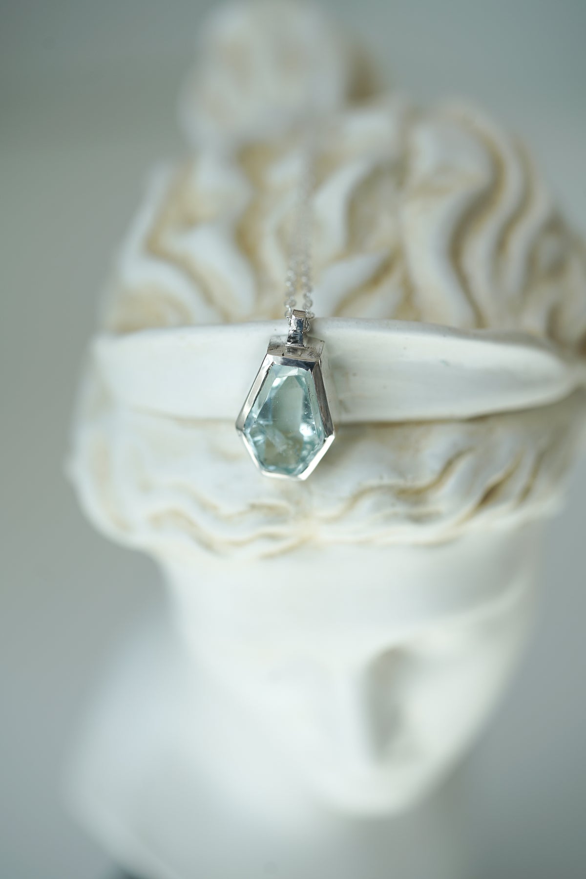 Aquamarine silver necklace