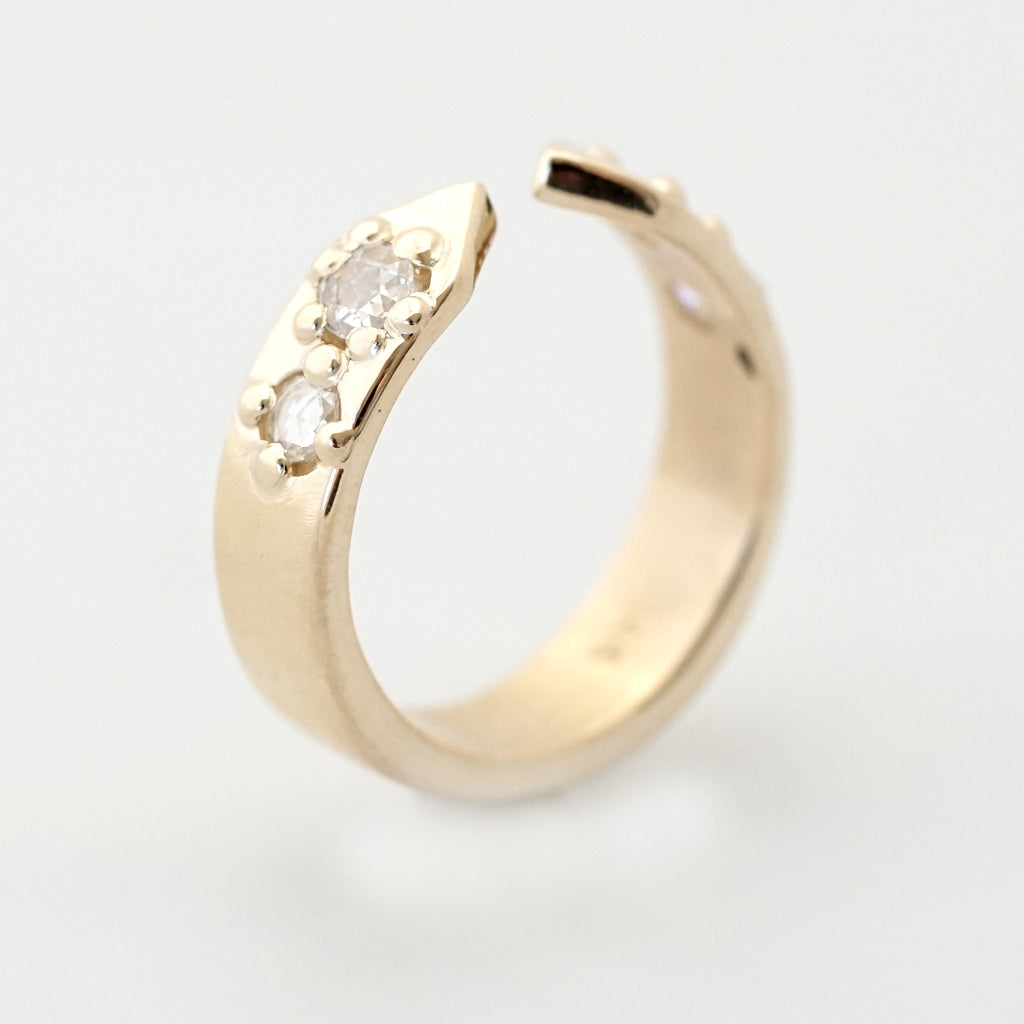 Open Band with Rose Cut white diamonds