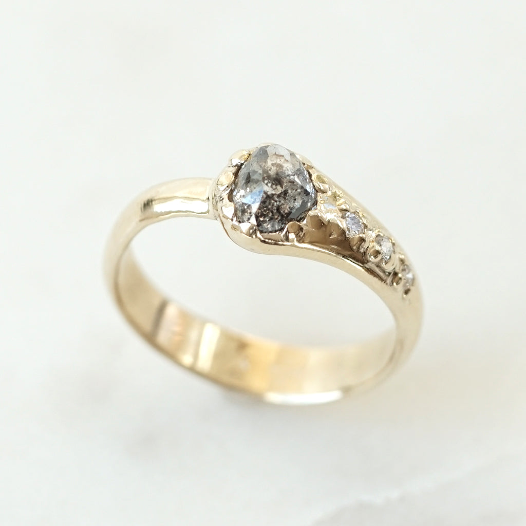 Heart shaped salt and pepper diamond