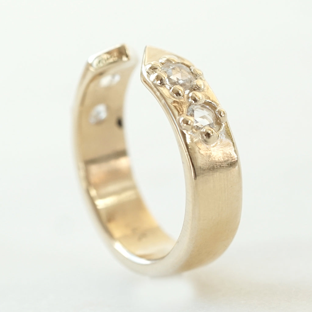 Open Band with Rose Cut white diamonds