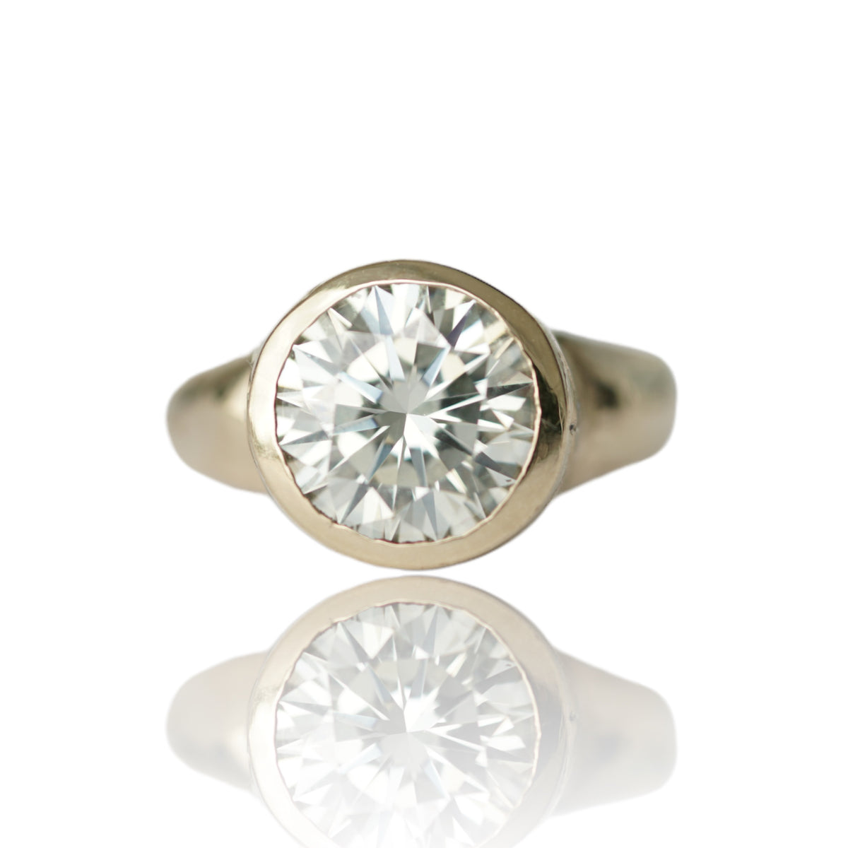 Moissanite Solitaire Ring in gold