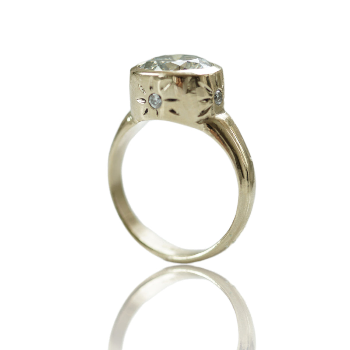 Moissanite Solitaire Ring in gold