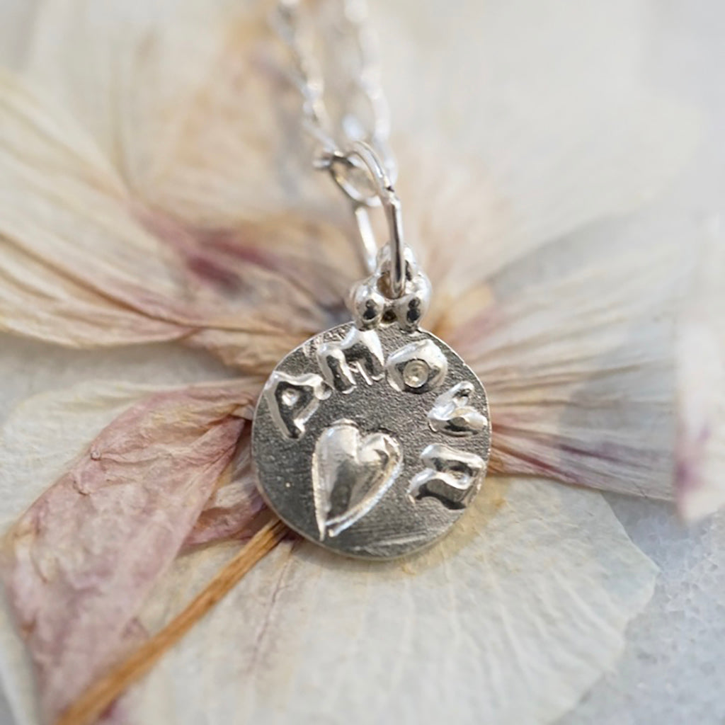 Amour medallion silver necklace
