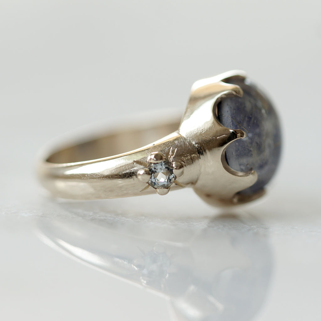 Doublet Lapiz Rutilated Ring in gold