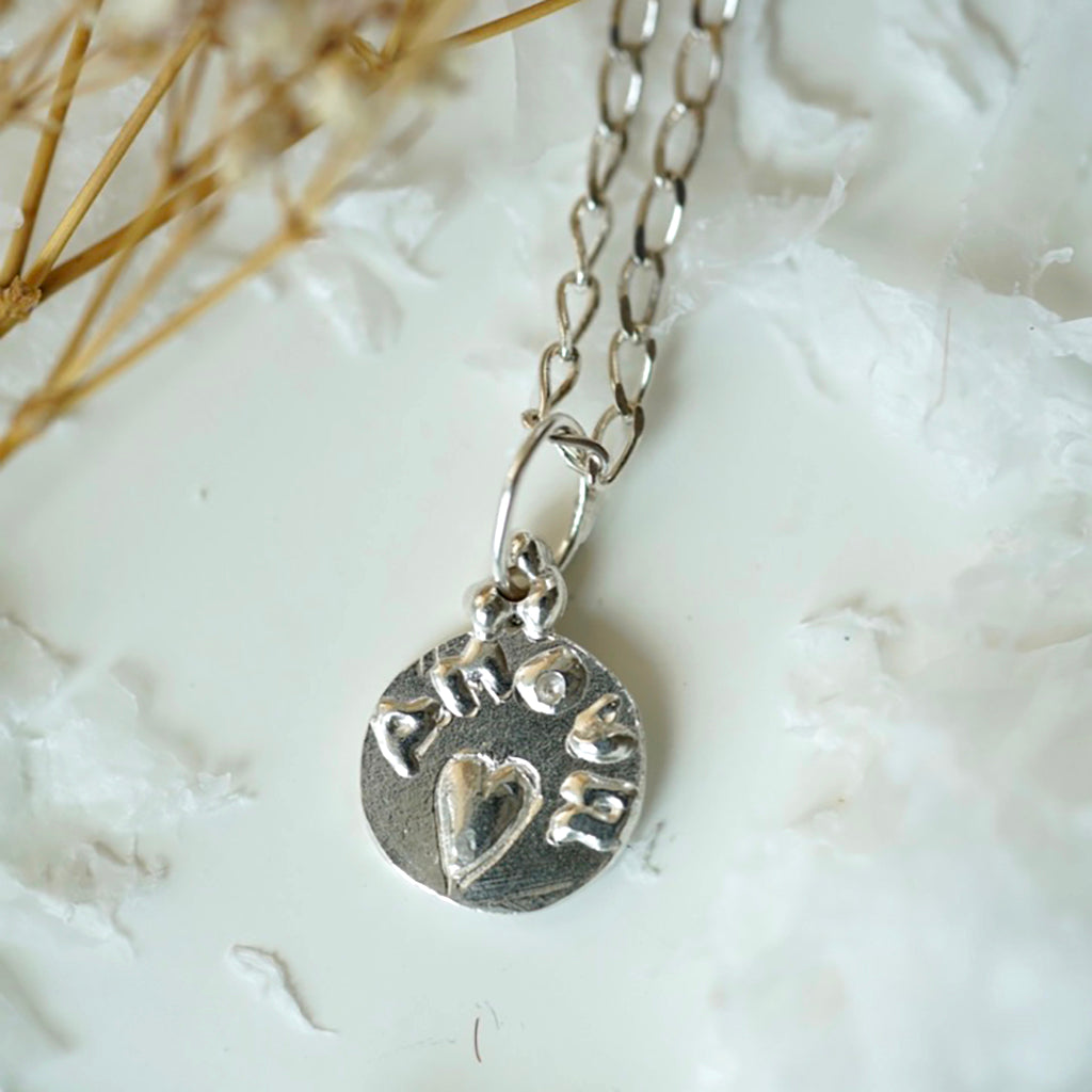 Amour medallion silver necklace